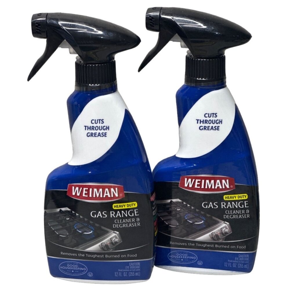 Weiman Gas Range Cleaner Degreaser Spray, 12 oz, 2 Pack